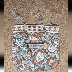 Vera Bradley Blue Java Quilted Purse Vintage Pattern